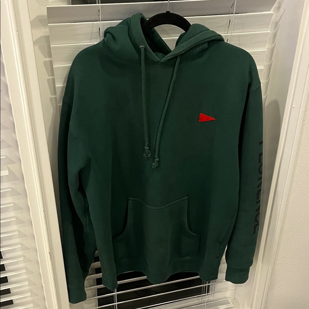 Classic Green Hoodie with Red Accent